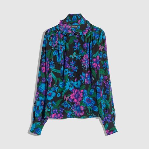 Women's Printed Silk Crêpe de Chine Shirt