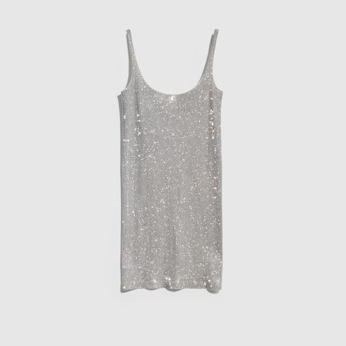 Women's Stretch Nylon Jersey Crystal Mini Dress
