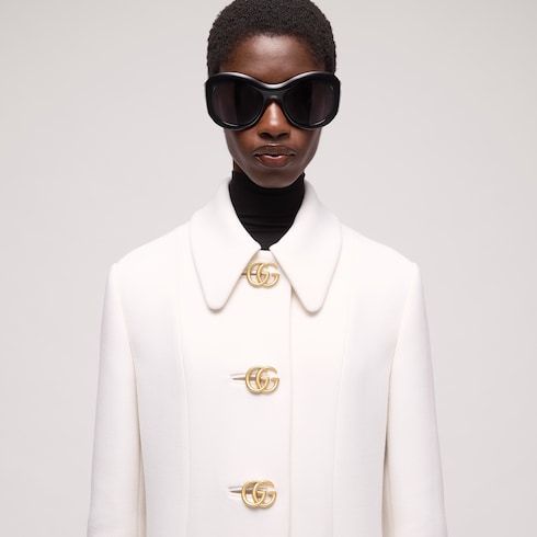 Women's Wool Natté Buttoned Coat