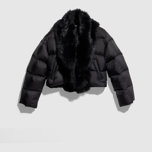 Women's Padded Polyester Shearling Jacket