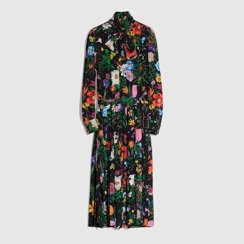 Women's Printed Silk Crêpe de Chine Dress
