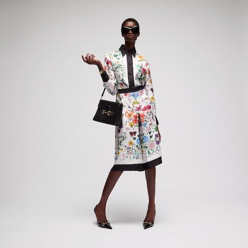 Women's Printed Silk Twill Shirt