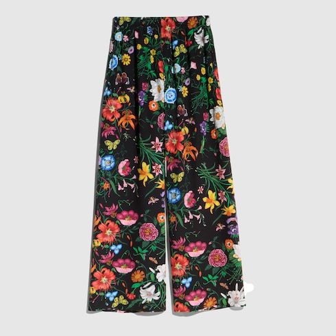 Women's Printed Silk Crêpe de Chine Leisure Pants