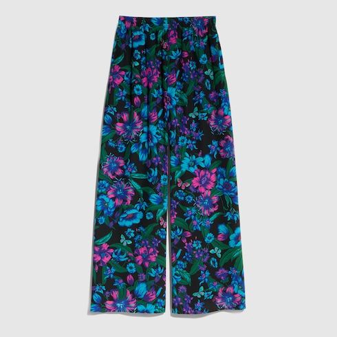 Women's Printed Silk Crêpe Leisure Pants