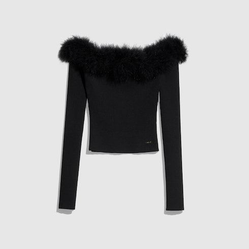 Women's Matte Rib Viscose Off-the-Shoulder Top