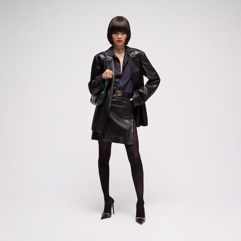 Women's Soft Nappa Leather Mini Skirt