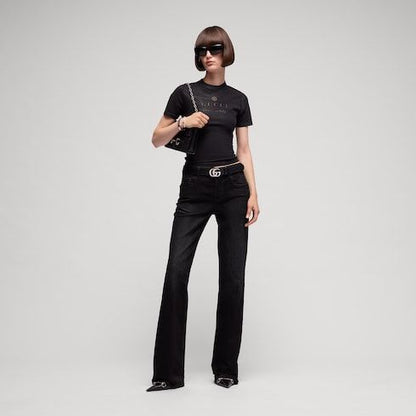 Women's Flared Stretch Cotton Denim Pants