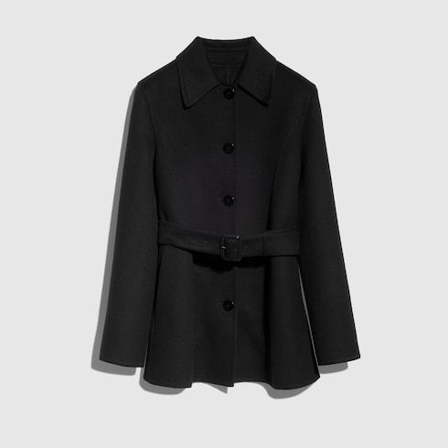 Women's Wool Silk Collarless Coat