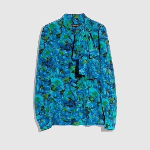 Women's Printed Silk Crêpe de Chine Shirt