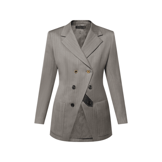 Women's Asymmetrical Double-Breasted Wool Blazer