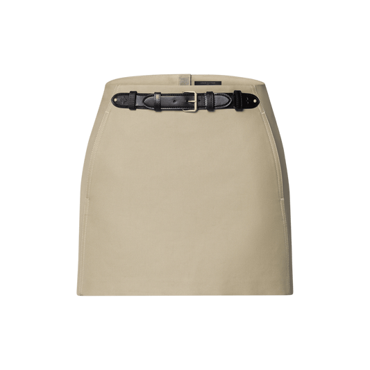 Women's Belt Front Cotton Mini Skirt
