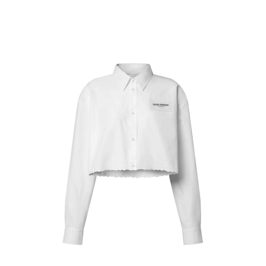 Women's Broderie Trim Cropped Shirt