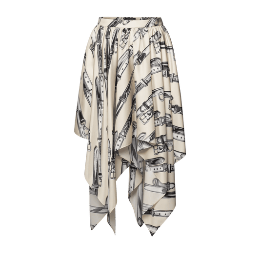 Women's Buckle Up Handkerchief Silk Skirt