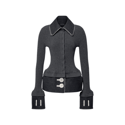 Women's Contrast Stitch Trompe L'Oeil Knit Top