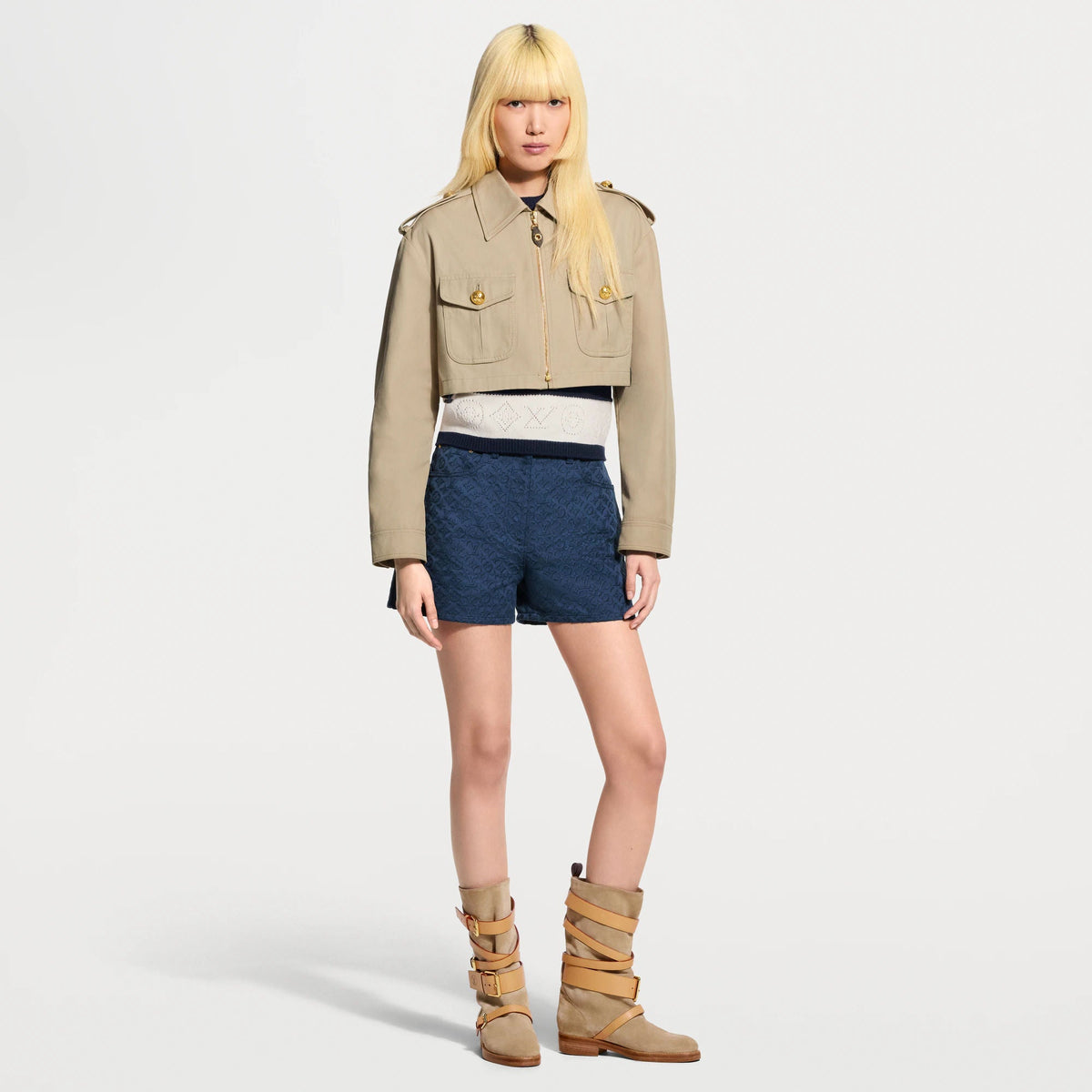 Women's Cropped Epaulette Jacket
