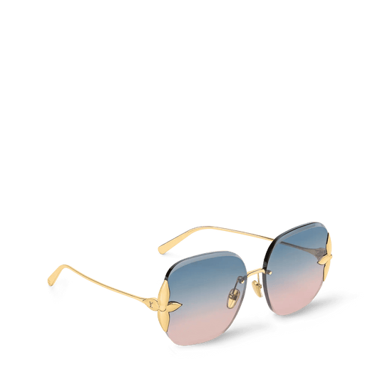 Women's Flower Edge Metal Square Sunglasses