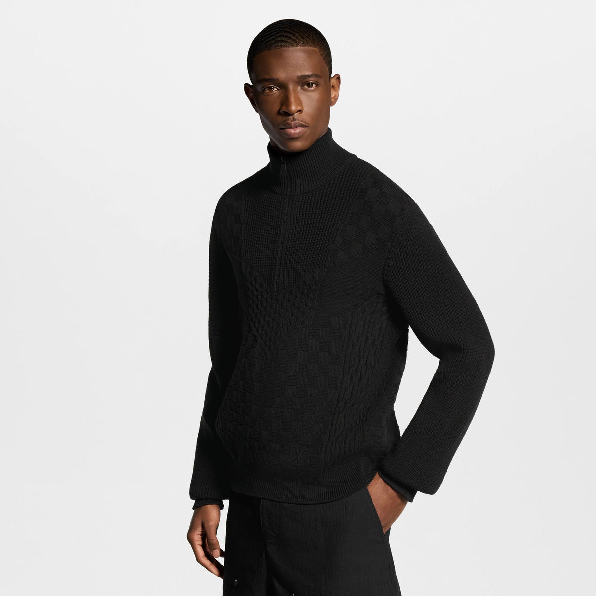 Men's Half-Zip Knitted Signature Cotton Pullover