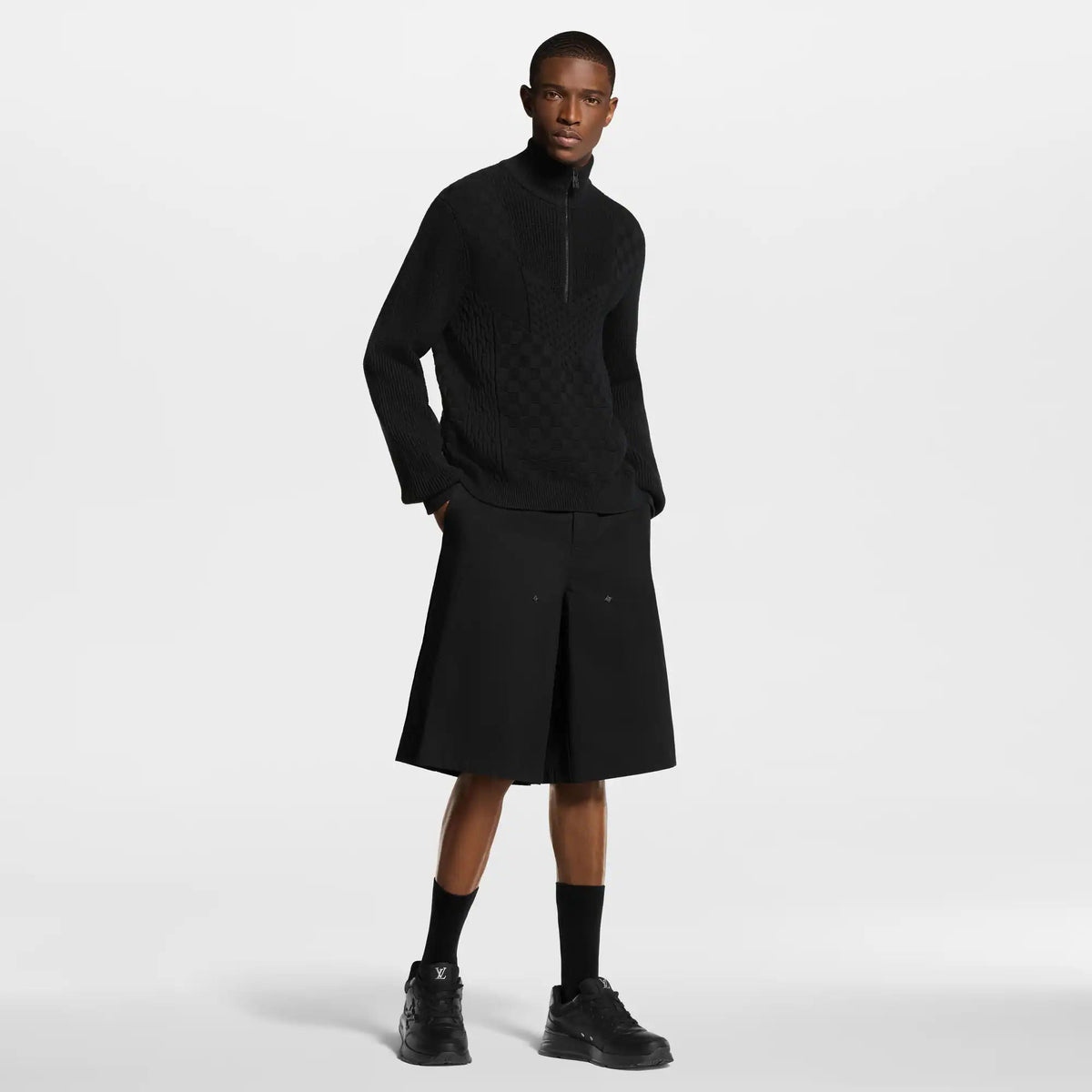 Men's Half-Zip Knitted Signature Cotton Pullover