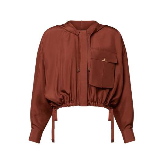 Women's Hooded Washed Silk Shirt