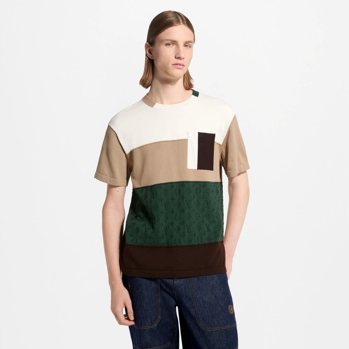 Men's Jacquard Short-Sleeved Crewneck