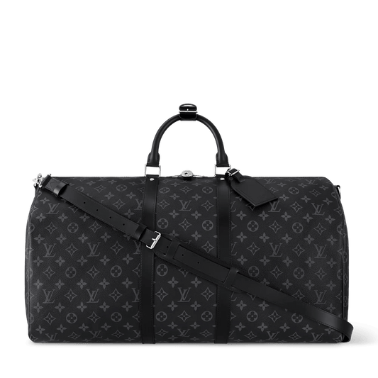 Men's Keepall 55 Bandoulière Bag Monogram Eclipse Grey