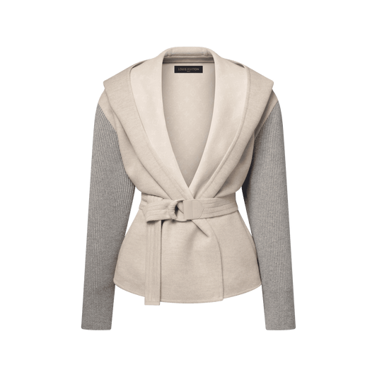 Women's Knit Sleeve Hooded Wrap Coat