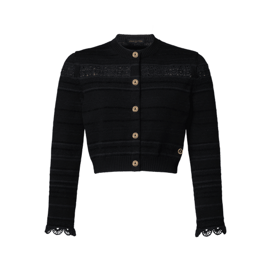 Women's Lace Insert Knit Cardigan