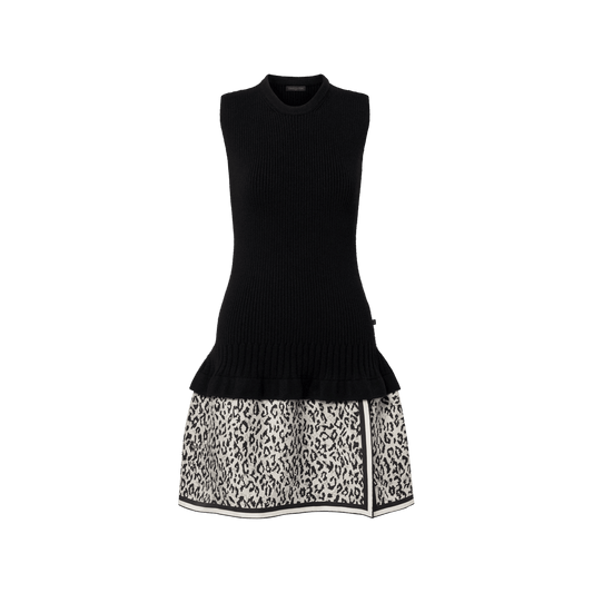 Women's Leopard Print Insert Knit Dress