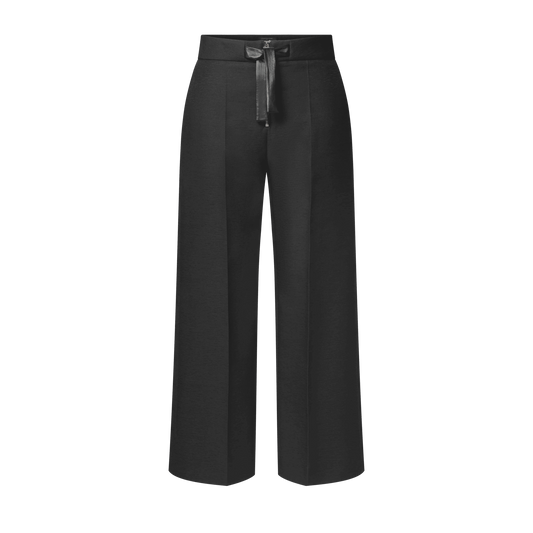 Women's Leather Tie Mikado Pants