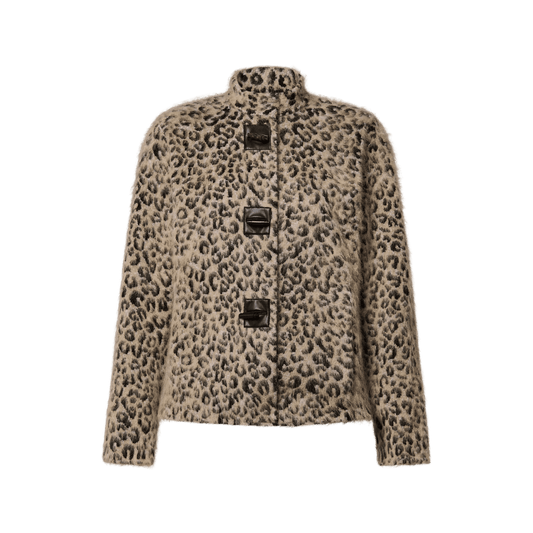 Women's Leopard Pattern Knit Jacket