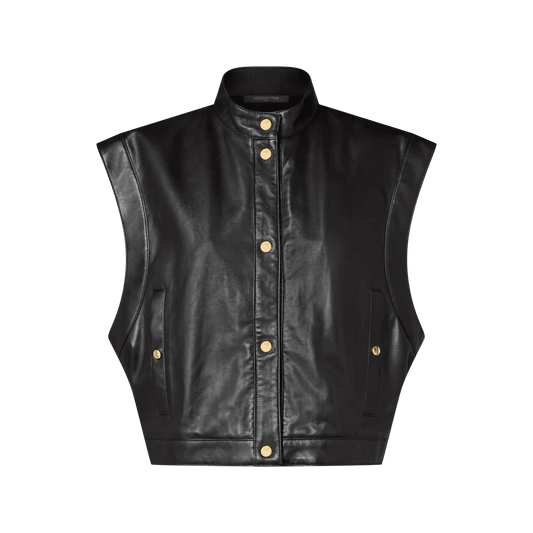 Women's Leather and Nylon Gilet