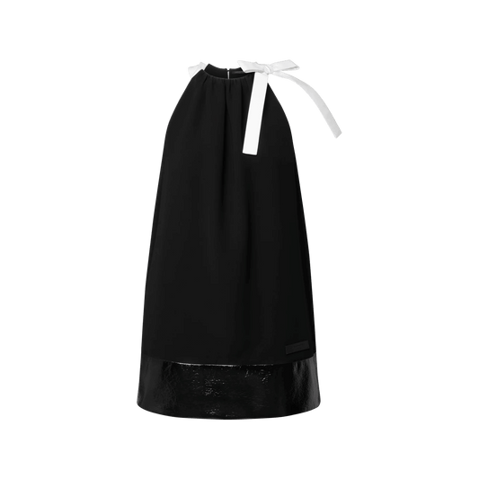 Women's Leather Hem Trapeze Dress