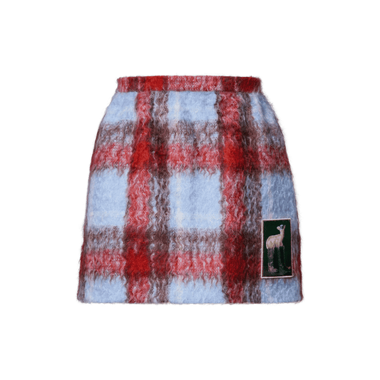 Women's Tartan Wool-Mohair Mini Skirt