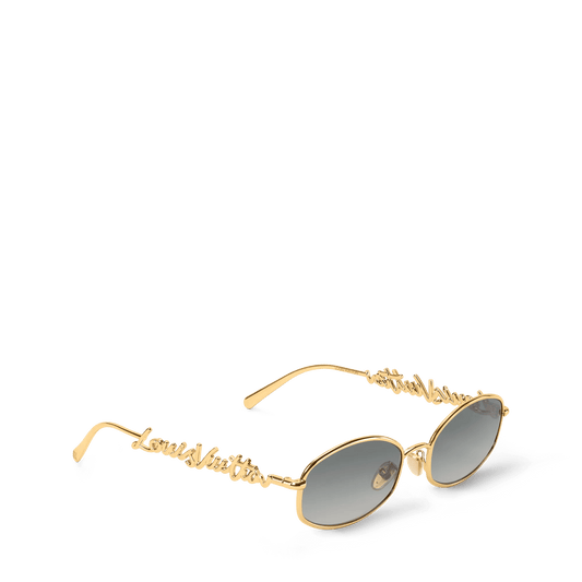 Women's Script Metal Round Sunglasses