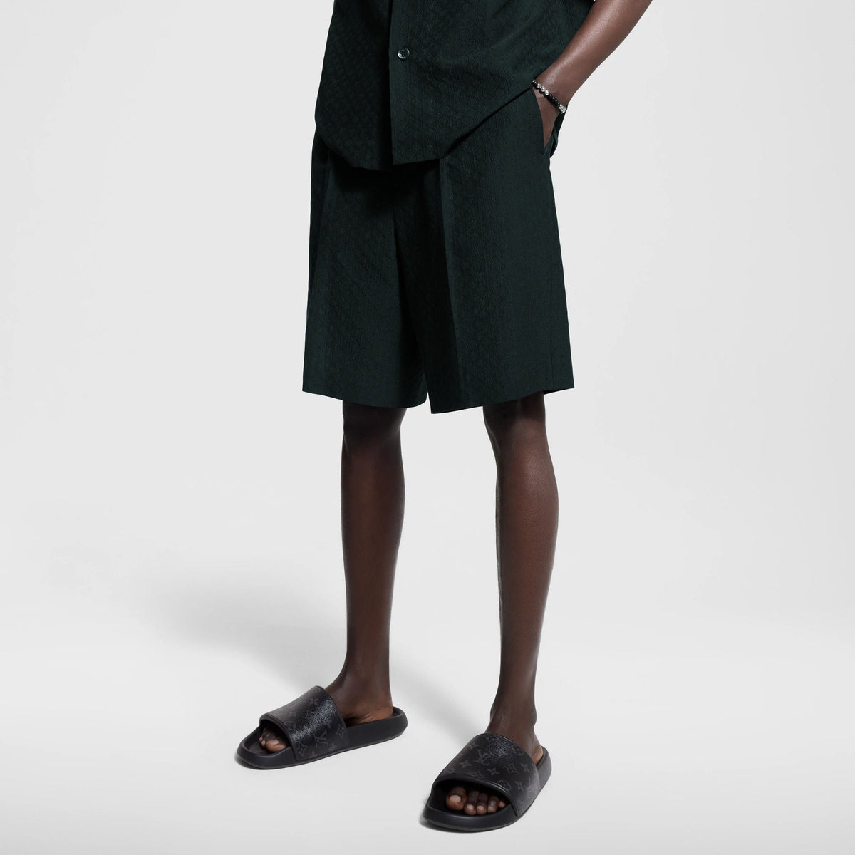 Men's Mini Monogram Silk-Cotton Blend Tailored Shorts