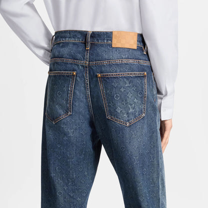 Men's Monogram Washed Denim Skate Pants
