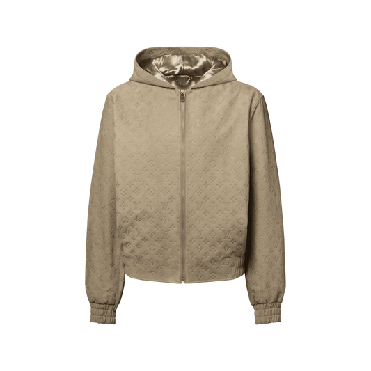 Men's Monogram Embossed Suede Hoodie