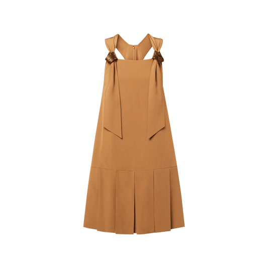 Women's Monogram Knot Pleated Hem Dress