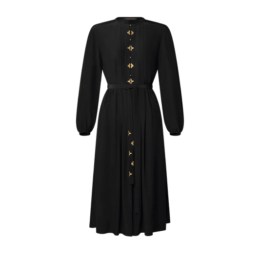 Women's Monogram Accent Pleat Dress