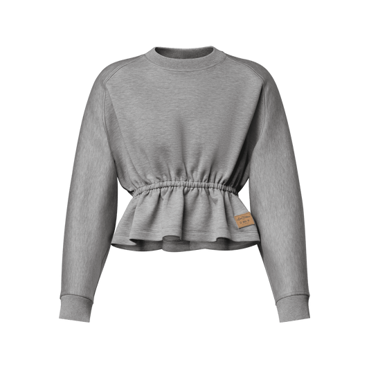 Women's Peplum Waist Crew-Neck Sweater