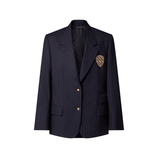 Women's Pinstriped Preppy Blazer
