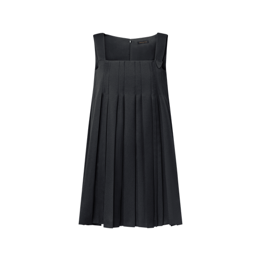 Women's Pleated Square Neck Babydoll Dress