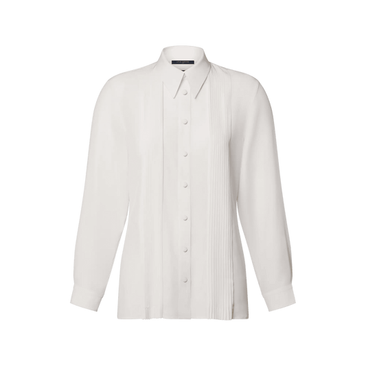 Women's Pleat Detail Silk Crepe Shirt