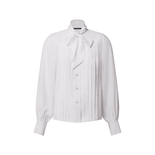 Women's Pleated Lavallière Blouse