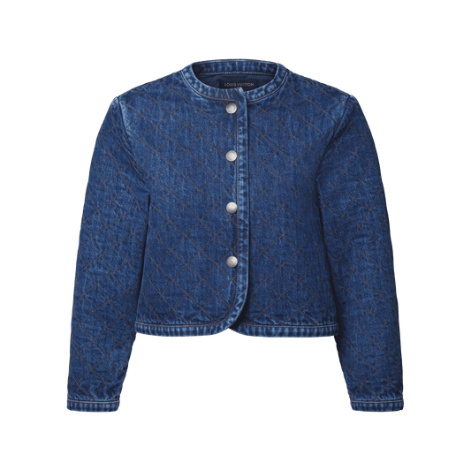 Women's Quilted Denim Cropped Jacket