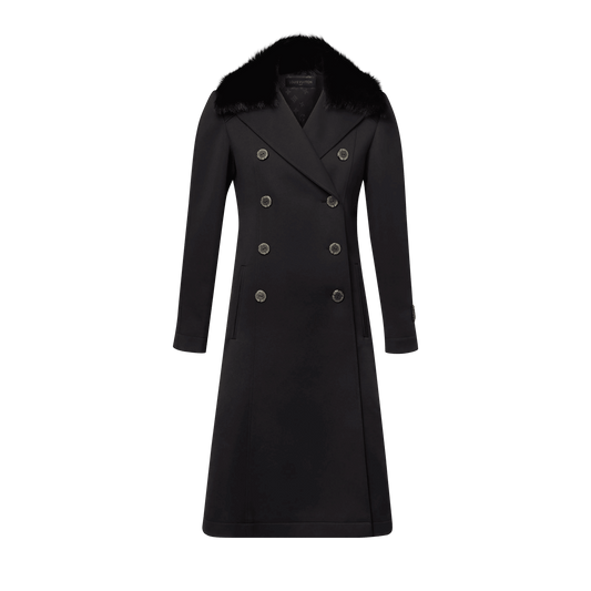 Women's Removable Collar Rustic Button Coat
