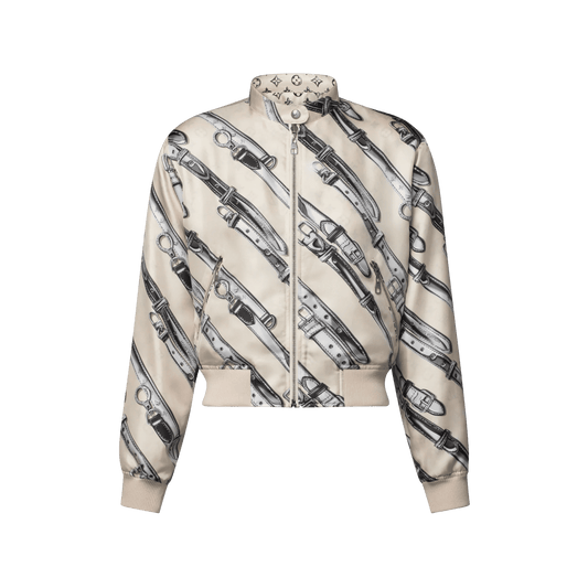 Women's Reversible Buckle Up Silk Bomber Jacket
