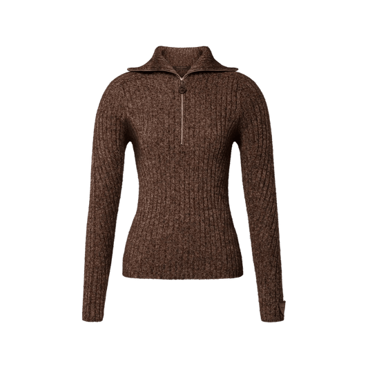 Women's Ribbed Knit Half-Zip Pullover