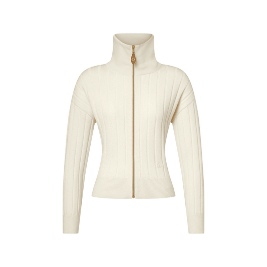 Women's Ribbed-Knit Zip-Up Cardigan
