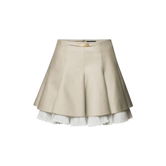 Women's Ruffle Trim Cotton Gabardine Mini Skirt